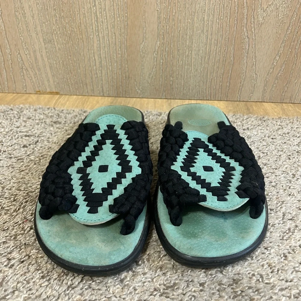 Chubasco Sandals Turquoise Unisex Aztec Summer Beach Black Outdoor Size 10 Men's
